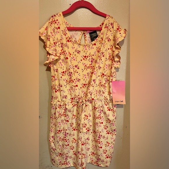 Paper Doll Youth Romper, Yellow, NWT, Size L and S - Picture 2 of 3